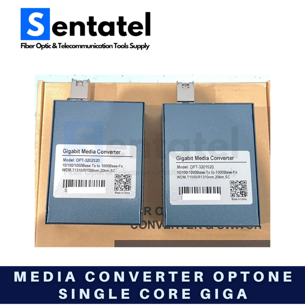 OPTONE MEDIA CONVERTER 10/100/1000 SINGLE CORE GIGA