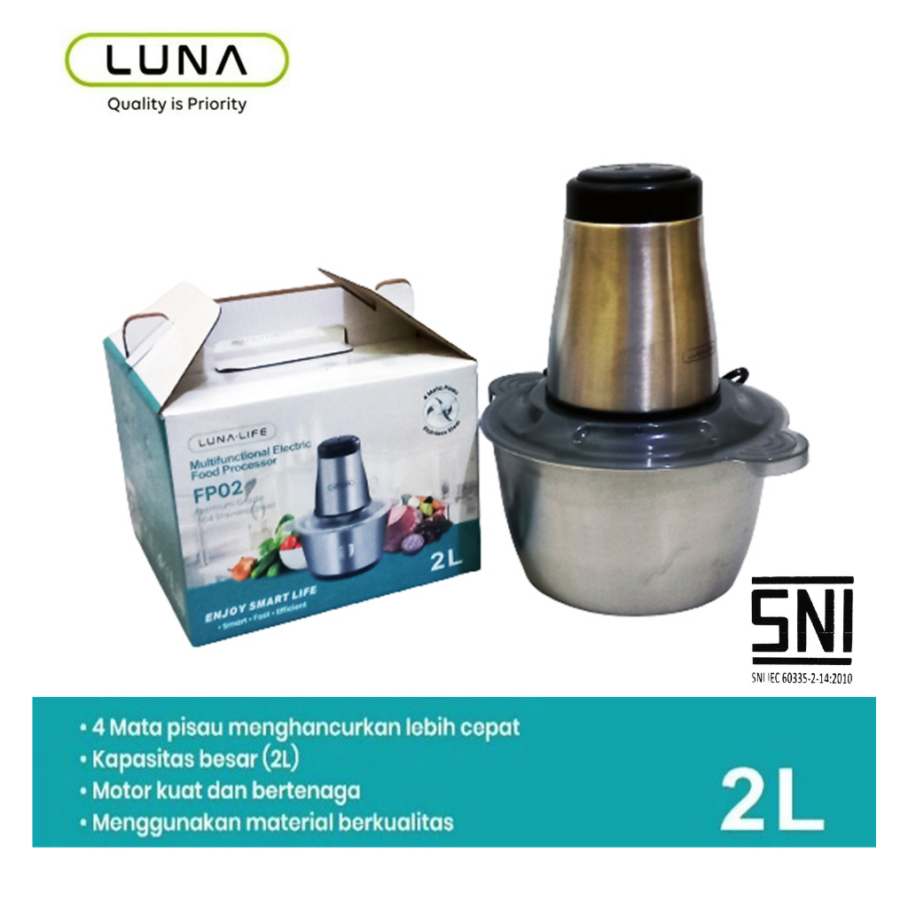 [TERMURAH] Food Chopper LUNALIFE FP 02  / Penggiling Makanan / Food Processor