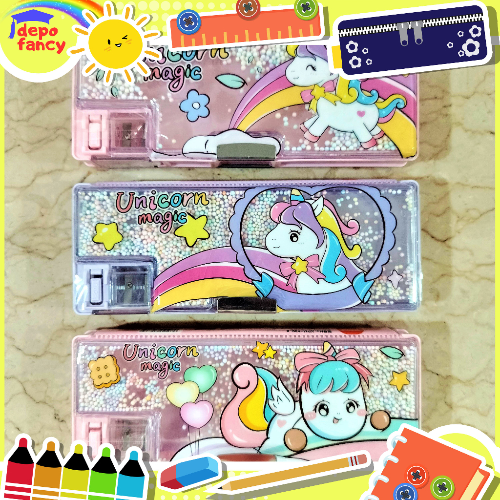 

Kotak Pensil Magnet 2 Sisi + Rautan Pensil XPM-539-8 / Tempat Pensil / Pencil Case / Boks Pensil / Box Pen / Tepak Pensil