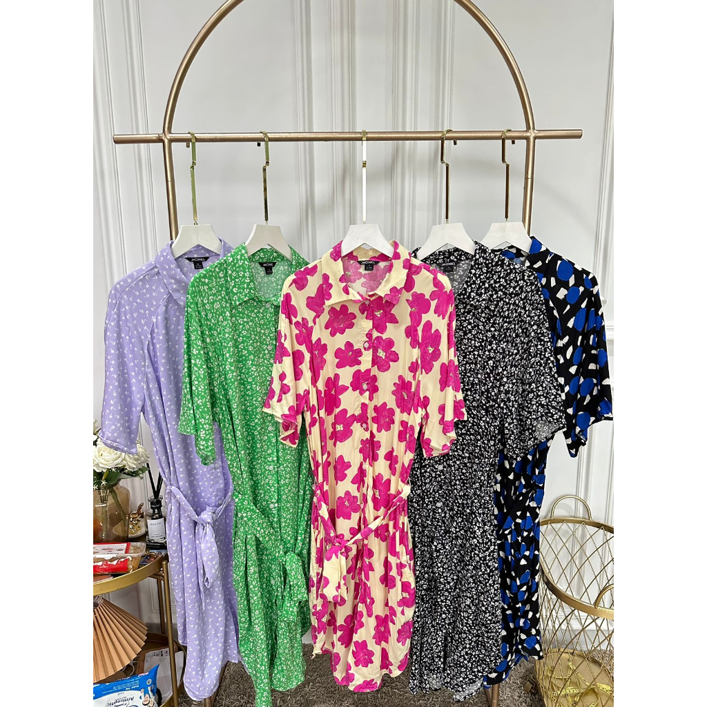 MNK button midi dress/baca noted!! bahanna beda