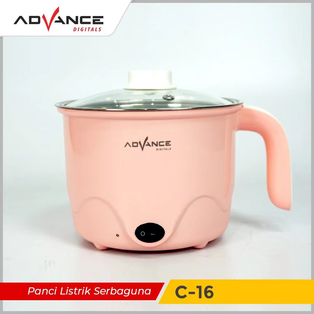 ADVANCE Panci Listrik Stainless Steel 1,5 Liter Serbaguna Mie Masak Low Watt C-16