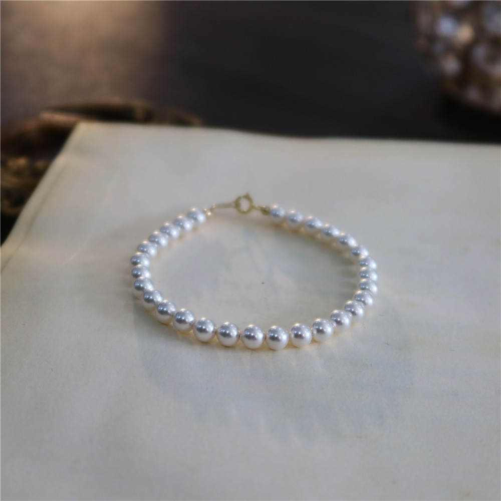 ISANUR97 - Gelang Mutiara Elastis 8mm Beads Pearl Korean Bracelet