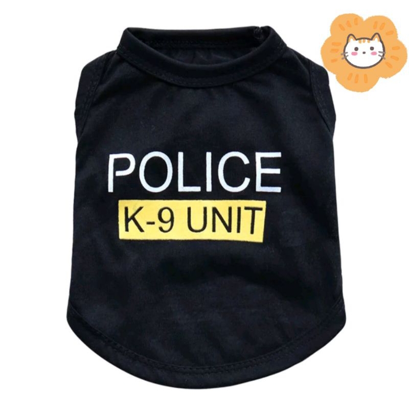 Baju Anjing Kucing Kaos Police K-9 Unit Kaos Rompi Kostum Cat Dog Dress Costum Party