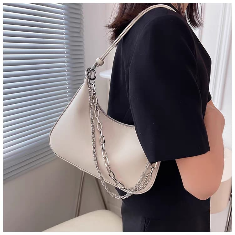 (PINK_IMP) New Import Tas fashion Wanita. Tali Bahan &amp; Tali Rantai . 1 Ruang Ready 3 Warna . Bahan Kulit . Premium