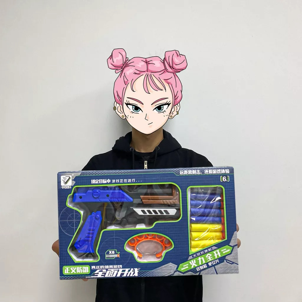 (Hello Girl) D13 Pistol Mainan Anak Anak Keren Isi 8 Peluru Import