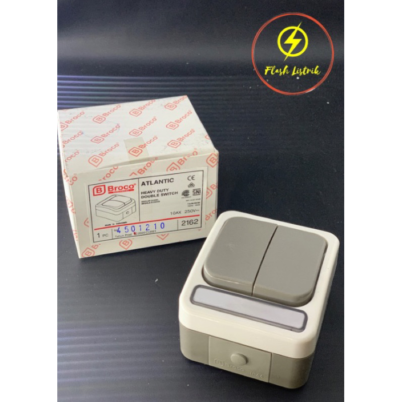 [Broco] Saklar Seri Atlantic Broco 2162 Double Switch Atlantic Broco