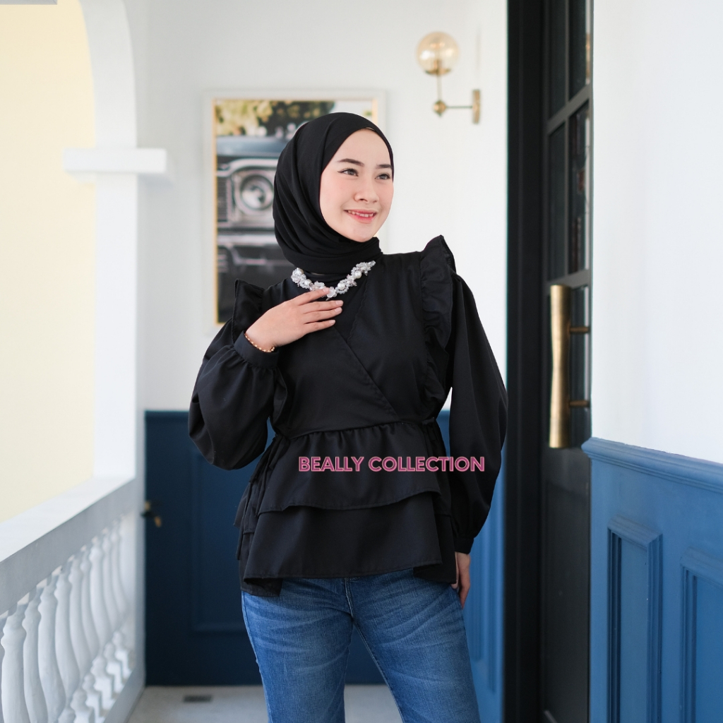 ALEYA BLOUSE RUFFLE TOYOBO PREMIUM | JISOO TOP ATASAN WANITA MUSLIM | MOZA BLOUSE CANTIK CASUAL | ZANA TOP BLOUSE REMAJA