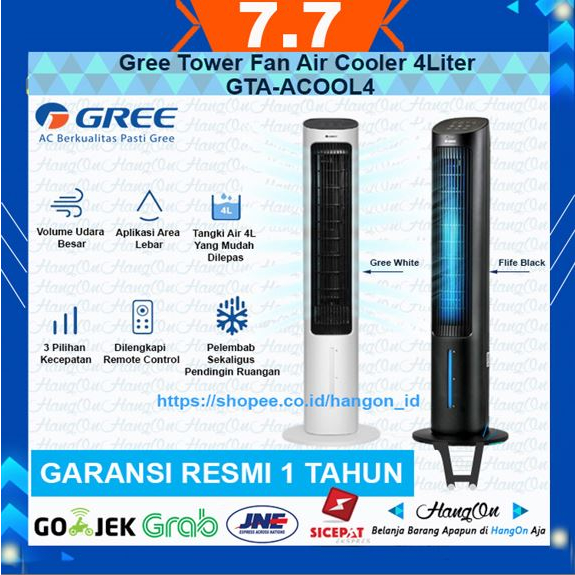 GREE Tower Fan Air Cooler - Kapasitas 4 Liter Model - GTA-ACOOL4 / Flife FTA-ACOOL4