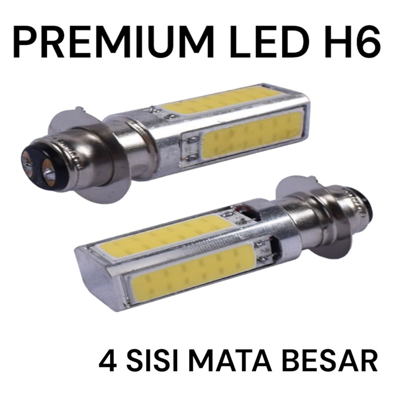 Premium LAMPU DEPAN H6 bebek dan matic  LED 4 SISI SUPER TERANG DAN PUTIH