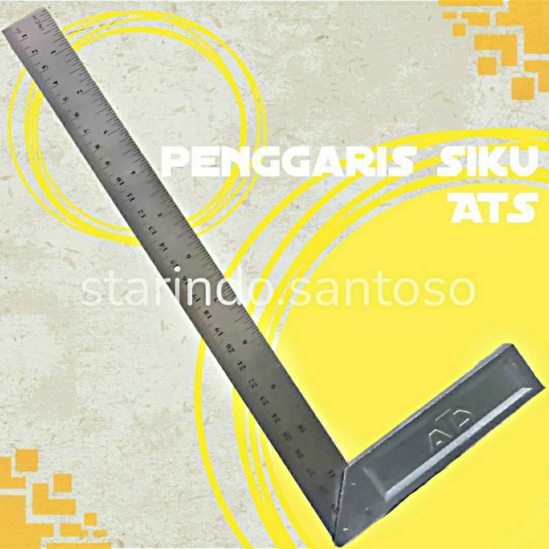 Penggaris siku tukang grafir jumbo 12 inci 30cm garis sudut stainless ukur