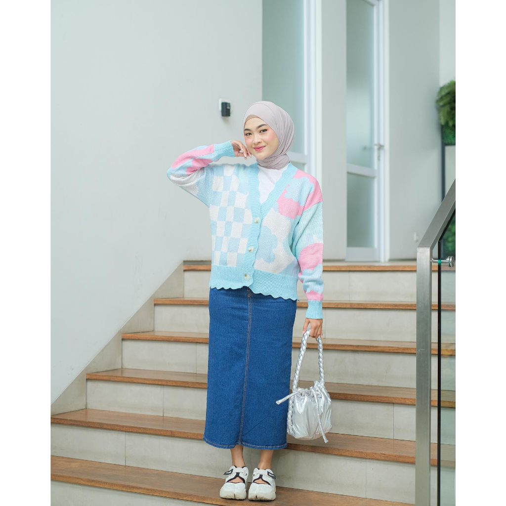 (COD Free Ongkir) MONA RENDA CARDIE RAJUT PREMIUM TEBAL Wanita Murah Terbaru Trendy Grosir Pakaian Outwear Bandung