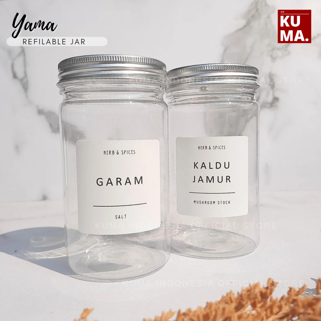 KUMA Yama Toples Bumbu Refill 300ml Plastik Tutup Aluminium Toples Garam Kaldu Aestetik