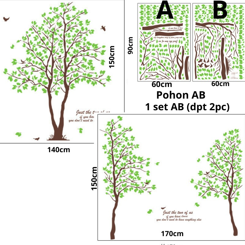 WALLSTICKER WALL STICKER STIKER SETIKER HIASAN DINDING POHON AB DAUN HIJAU DEKORASI RUMAH RUANG TAMU TEMPELAN KERAMIK KRAMIK TEMBOK WALLPAPER WALPAPER DEKOR RUANG KELUARGA DECOR PINTU JENDELA KACA KAMAR MANDI MINIMALIS CAFE KAFE KEKINIAN @banyak