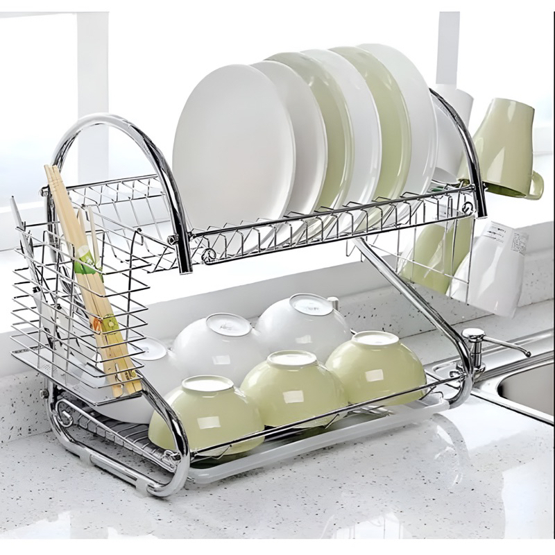 RAK PIRING 2 SUSUN STAINLESS STEEL RAK PIRING STAINLESS GSF RAK PIRING GSF 2 TINGKAT RAK DAPUR FBL