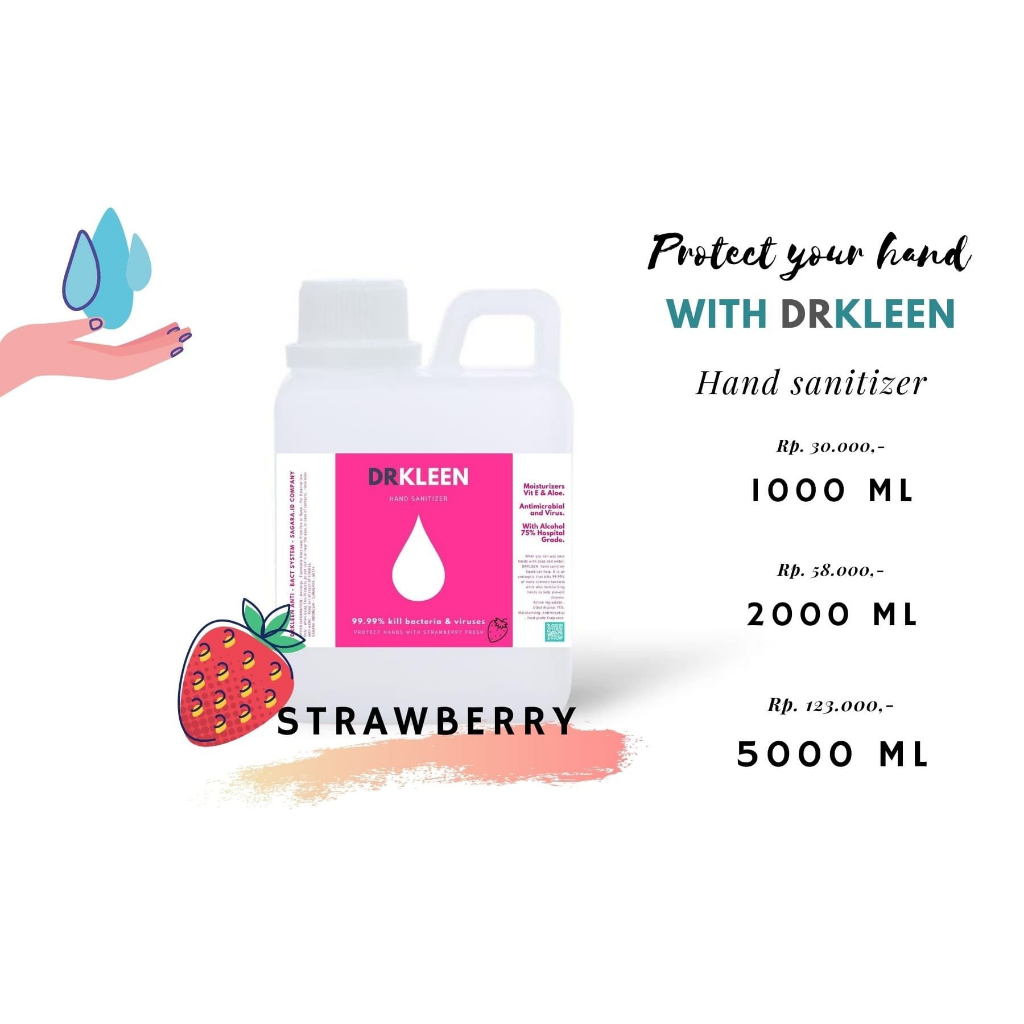 DRKLEEN Hand Sanitizer Liquid Cair 1 Liter Refill Spray