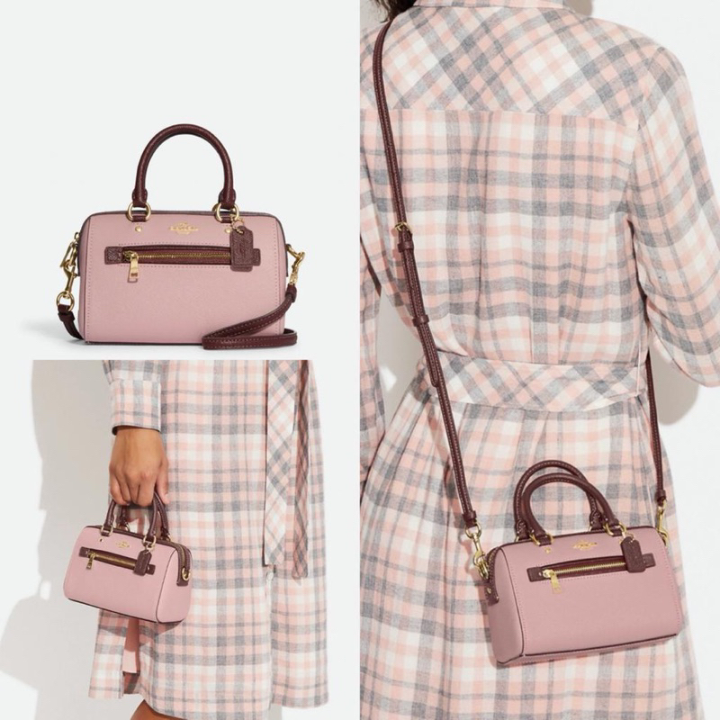 Coach Mini Rowan Satchel Powder Pink Wine Multi