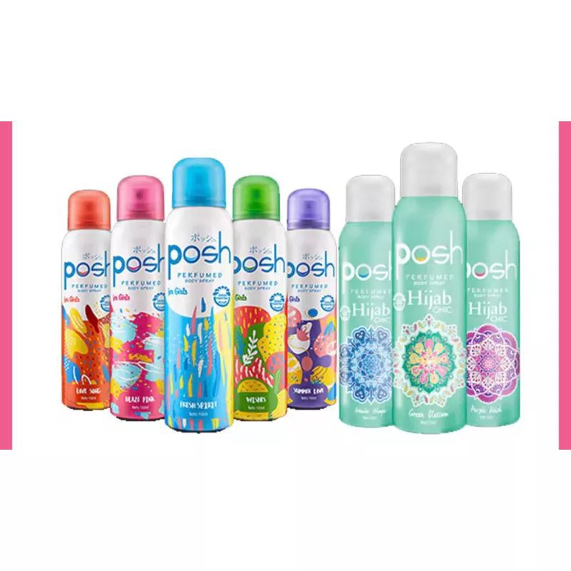 Posh Wmen Hijab Perfumed Body Spray 150ml | LoveSong | Wishes | Blaze Pink | Summer Love | Fresh Spirit | HALAL BPOM