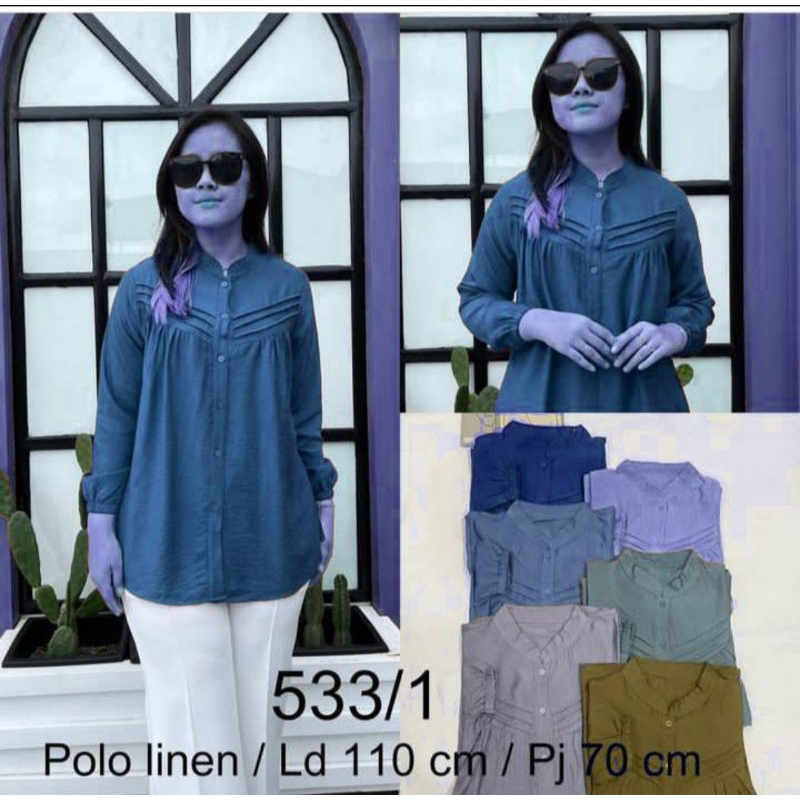 AISA BLOES  OVERSIZE POLO LINE