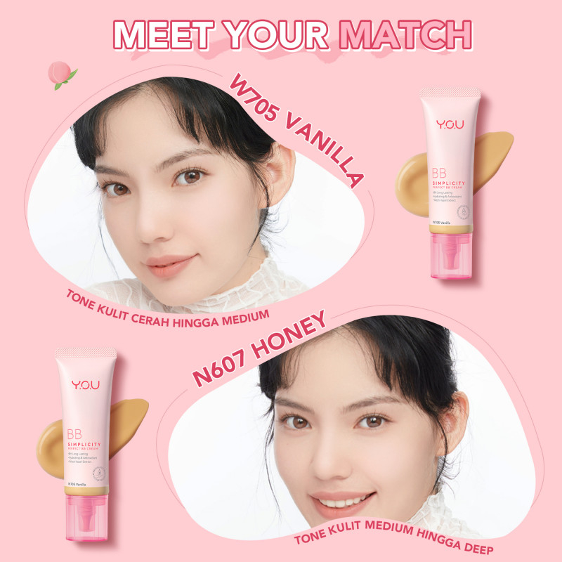 YOU Simplicity Perfect Glow BB Cream | Tahan Lama | Skin Nourishing Hydrating | Sebum Control