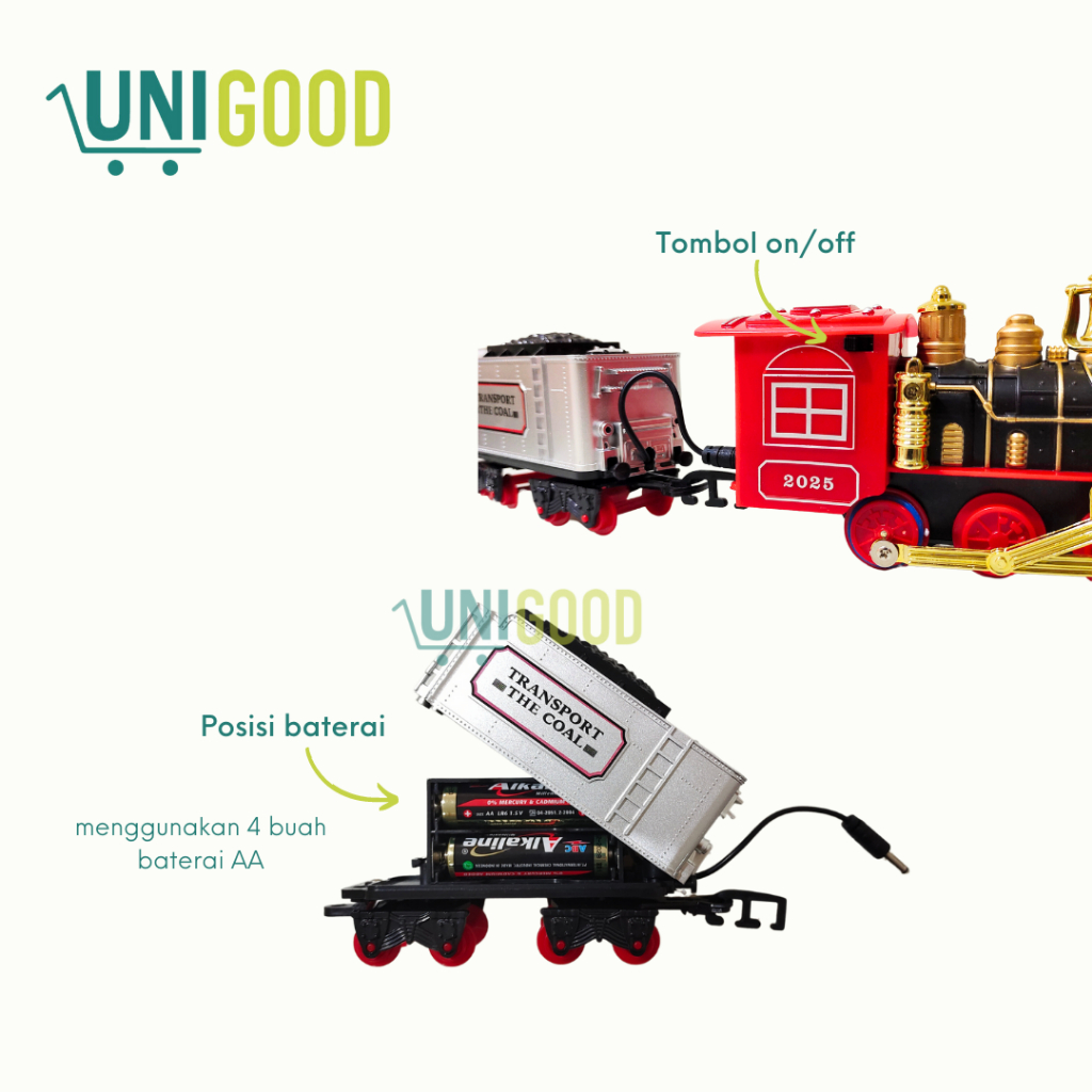 UNIGOOD - Choochoo Classic Train Mainan Kereta Locomotive Anak Elektrik