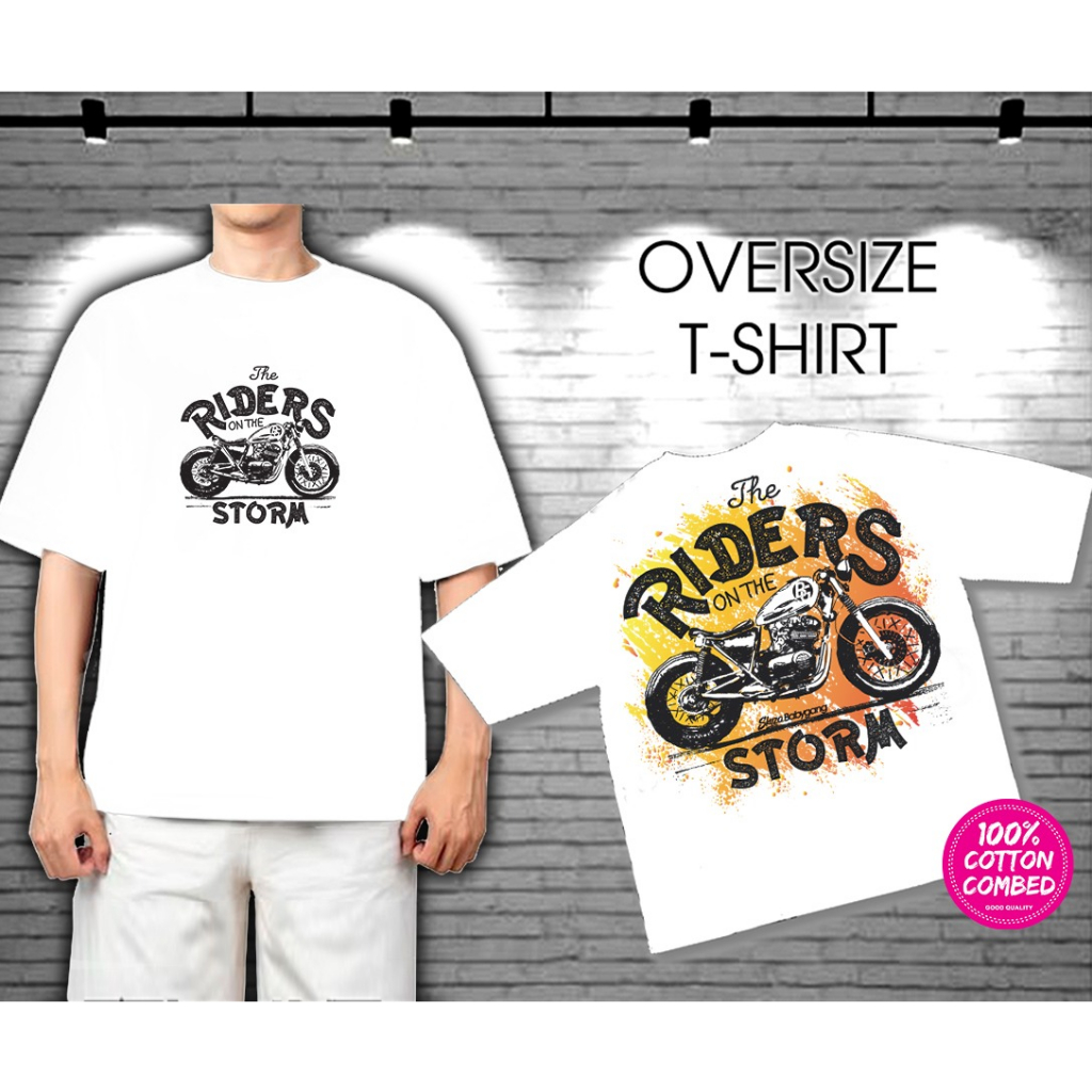 Kaos murah Kaos distro murah baju  distro pria t-shirt murah combed30s kaos oversize SZ OS rider putih