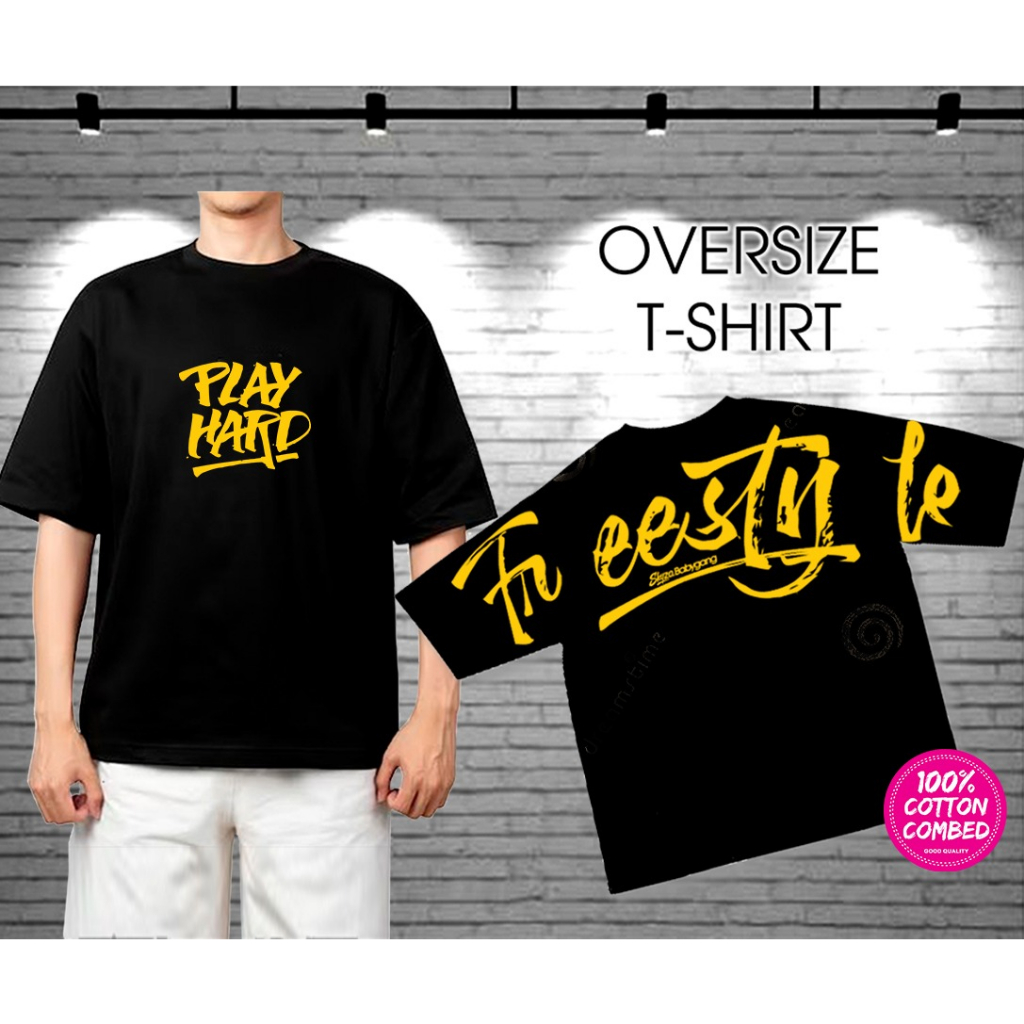 Kaos murah Kaos distro murah baju  distro pria t-shirt murah combed30s kaos oversize SZ OS freestyle hitam