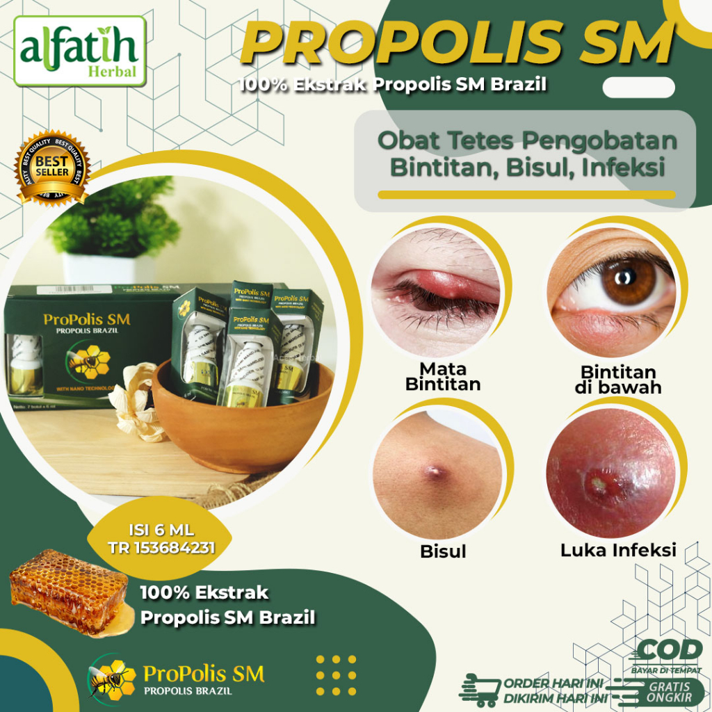 Obat Bintitan mata Obat Bisul di Pantat Obat Bisul di Ketiak Infeksi Luka kulit dengan Propolis SM