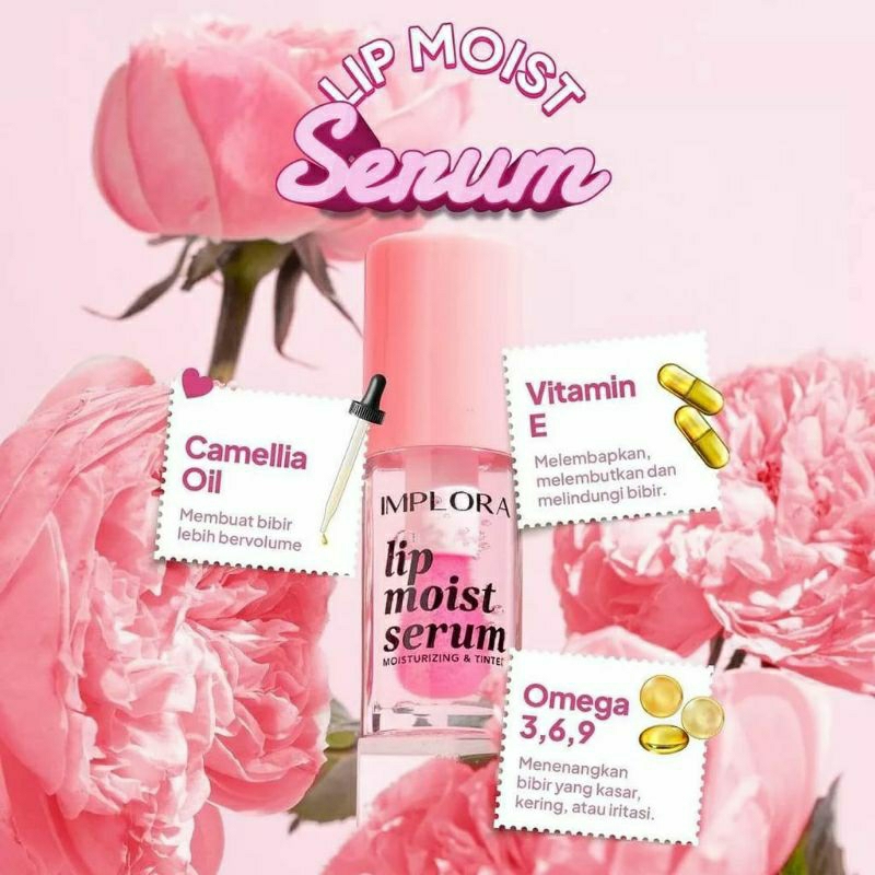 IMPLORA Lip Moist Essence - Lip Moist Serum Pelembab bibir Bibir Gelap Bibir Pecah-pecah