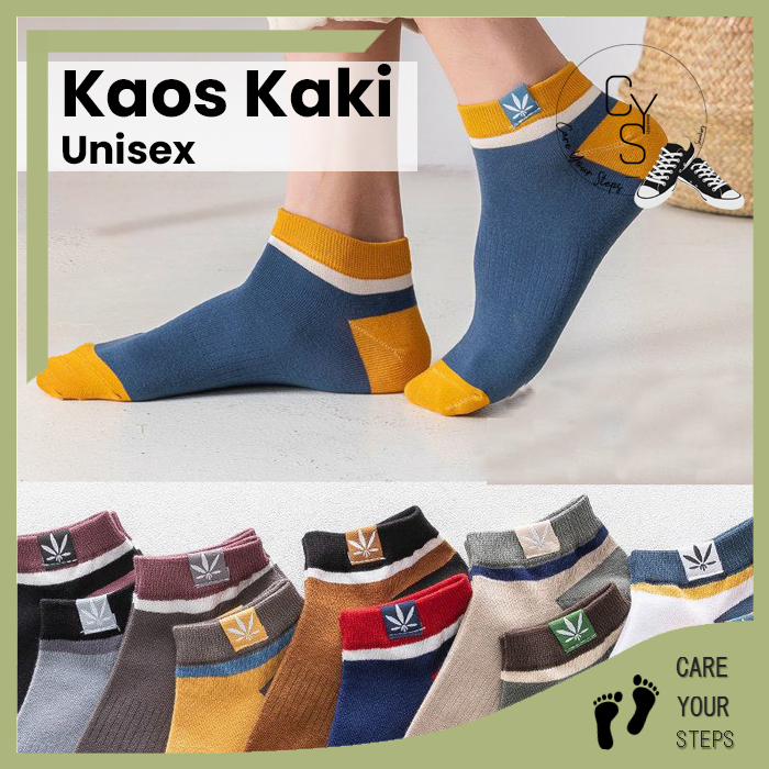 Kaos Kaki Sport Unisex Cewek Cowok Semata Kaki Ankle Socks Korea Fashion Style Pendek Import KK29 CYS