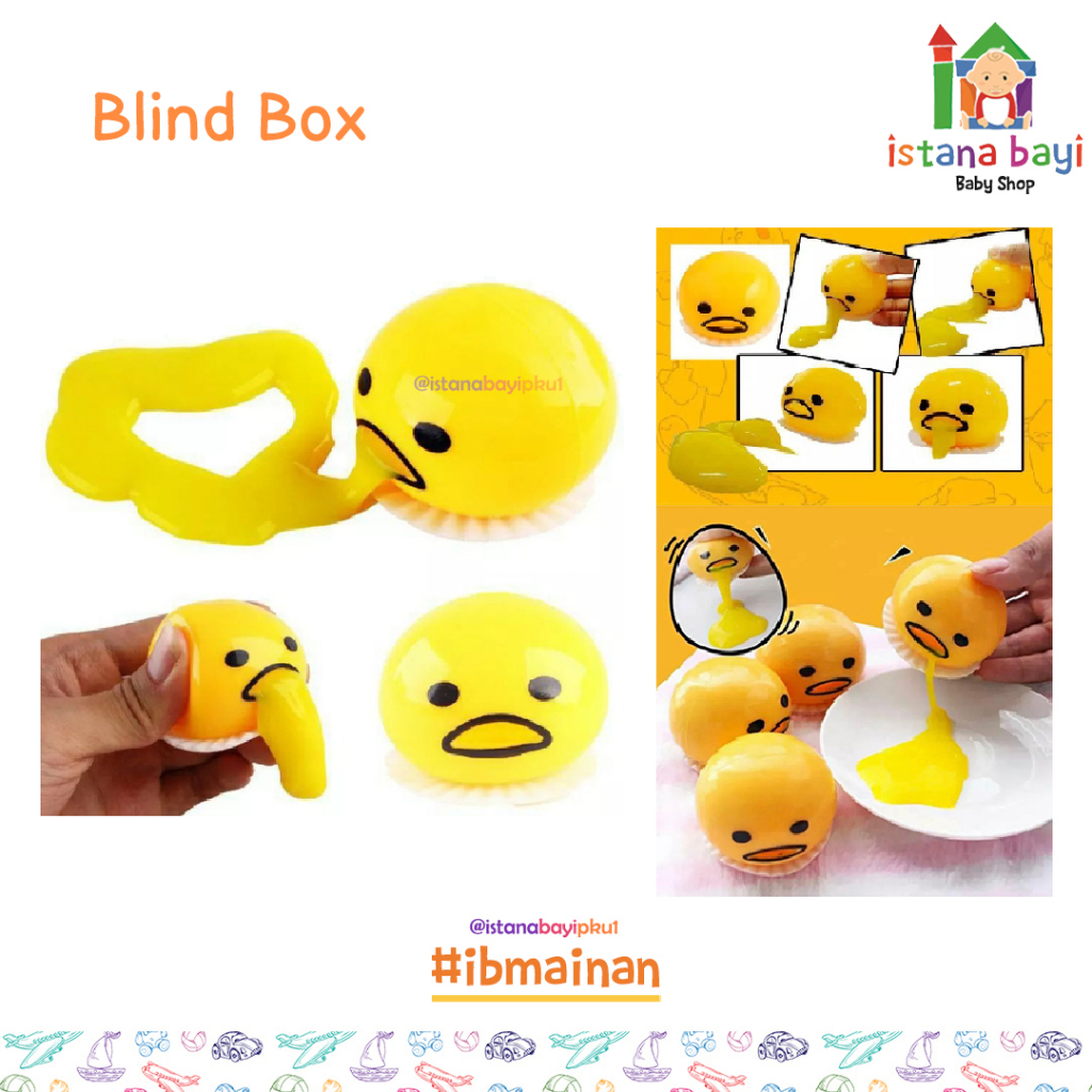 Blind Box Mainan Telur Muntah - Mainan squishy slime telur muntah - Mainan Anak