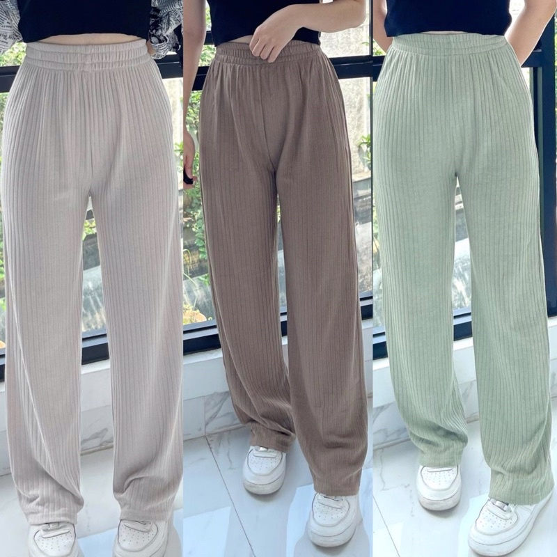 Hornet Mat Knit Polos / Celana Kulot Knit Hornet Highwaist