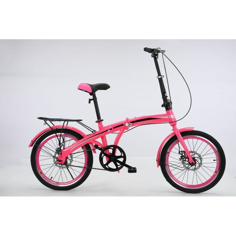 Sepeda Lipat Evergreen 20 Inch Disk Brake Cakram Folding Bike Single Speed