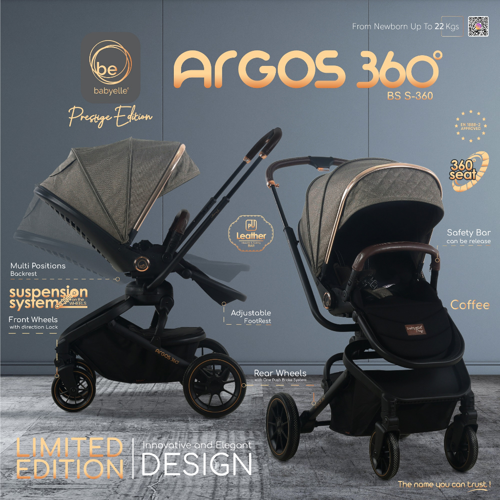 Stroller Babyelle Argos 360 S 360 Baby Elle S360 Reversible Kereta Dorong Bayi Hadap Ibu