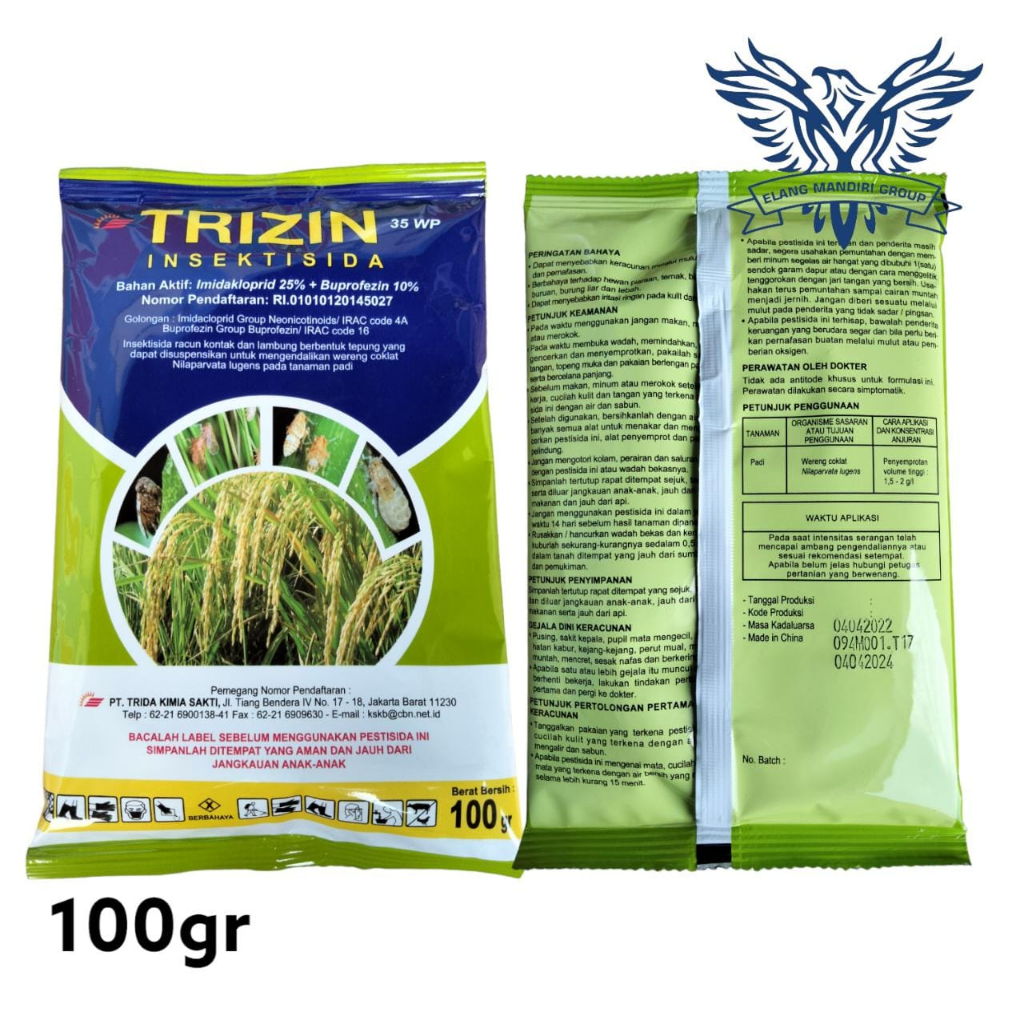 TRIZIN 35 WP 100gr Insektisida Imidakloprid 25% Buprofezin 10% Mengendalikan Hama Wereng Coklat Pada Tanaman Trida Kimia Sakti