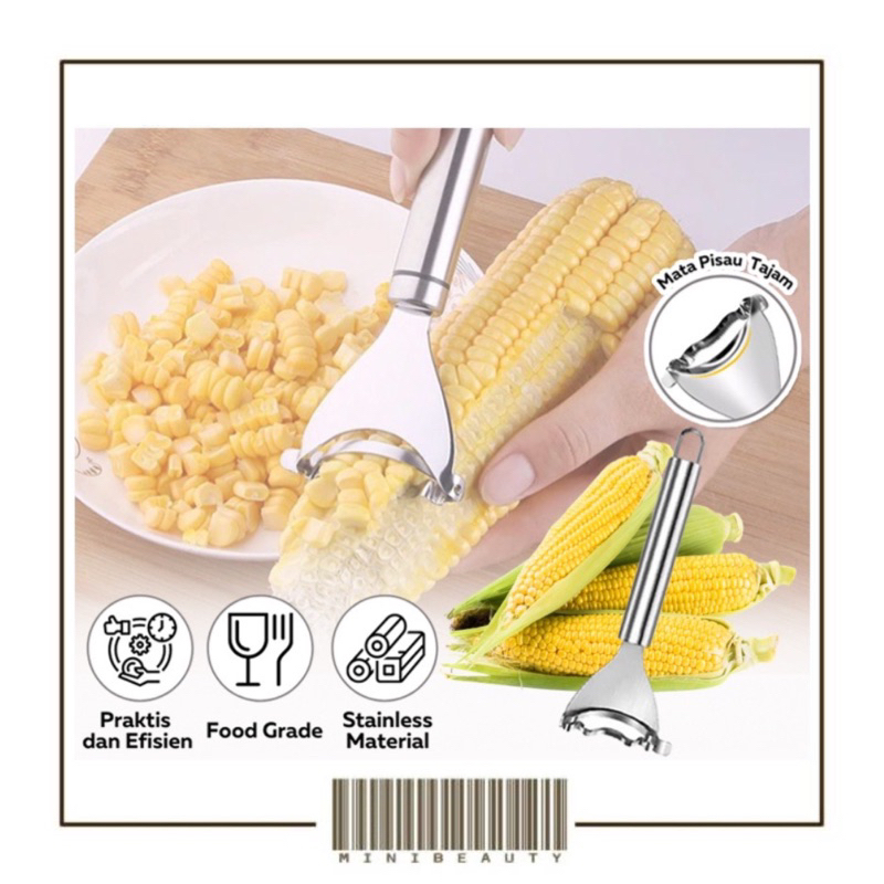 alat pengupas jagung stainless steel parutan biji jagung mudah dan praktis corn peeler stripper pisau serut perontok rumah tangga alat dapur