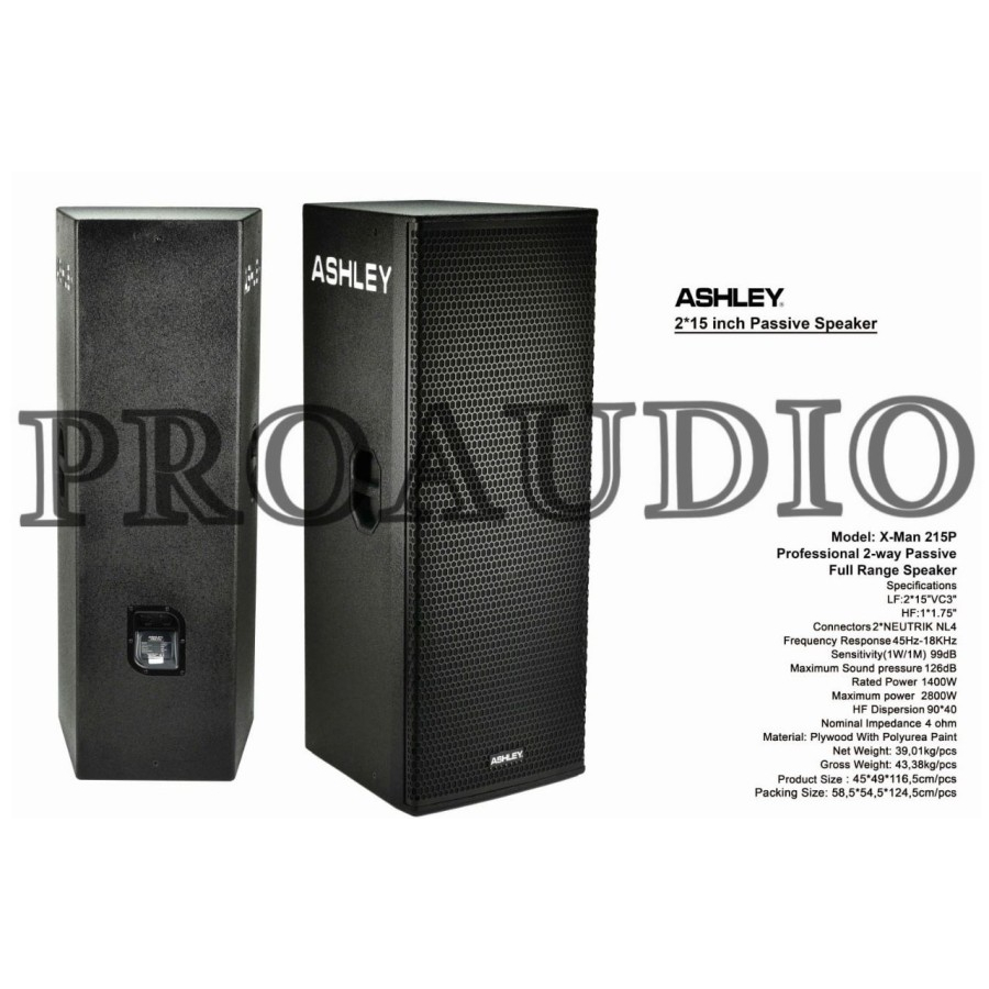 Speaker Pasif ASHLEY XMAN 215P XMAN215P ORIGINAL 2 X 15 INCH XMAN 215