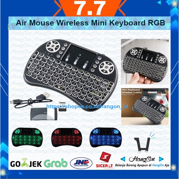 Air Mouse Wireless Mini Keyboard RGB 2.4GHz Touch Pad Remote Control Xbox 360 / PS3 Otras Consolas PCS Notebooks Tablets Smart TVS (2D/3D) Android TV Boxes