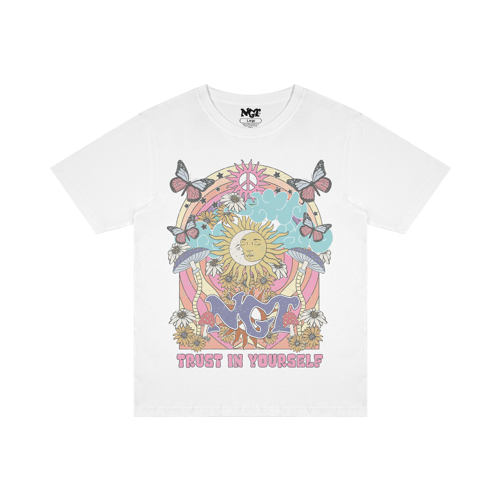 Naughty Badclub Tshirt Trust Yourself - White