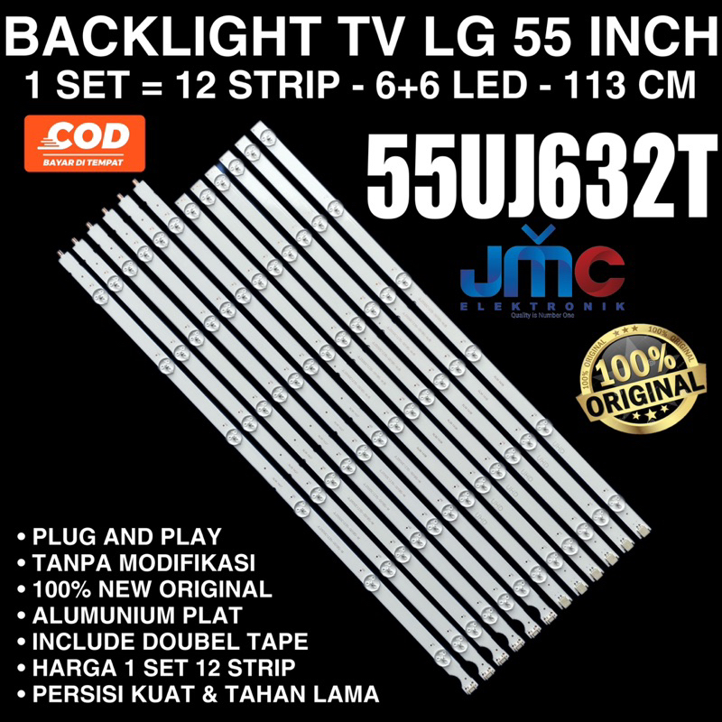 BACKLIGHT TV LG 55UJ632T LAMPU LED BACKLIGHT TV LG 55UJ632 12K 3V JL.D550C1235-001BS-M