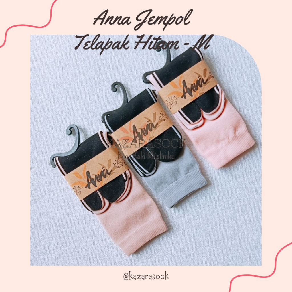 Kazarasock - Kaos Kaki Jempol Anna Telapak Hitam - M