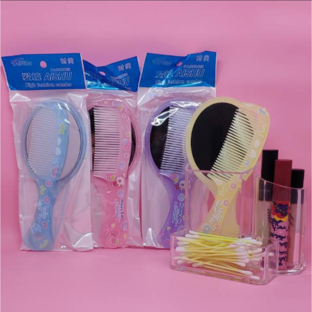 `ღ´ PHINKL `ღ´  Sisir Set Cermin / Sisir + Cermin Gagang / Cermin Rias / Sisir Fancy