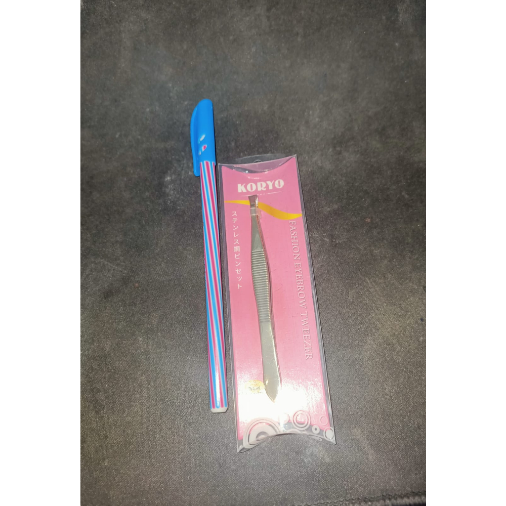 PINSET KORYO STAINLESS STEEL EMAS UJUNG MIRING
