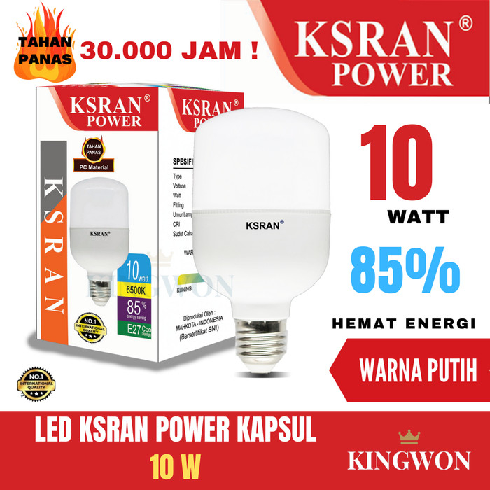 KSRAN Lampu LED 10 watt POWER - Putih Kapsul -KOLIAN