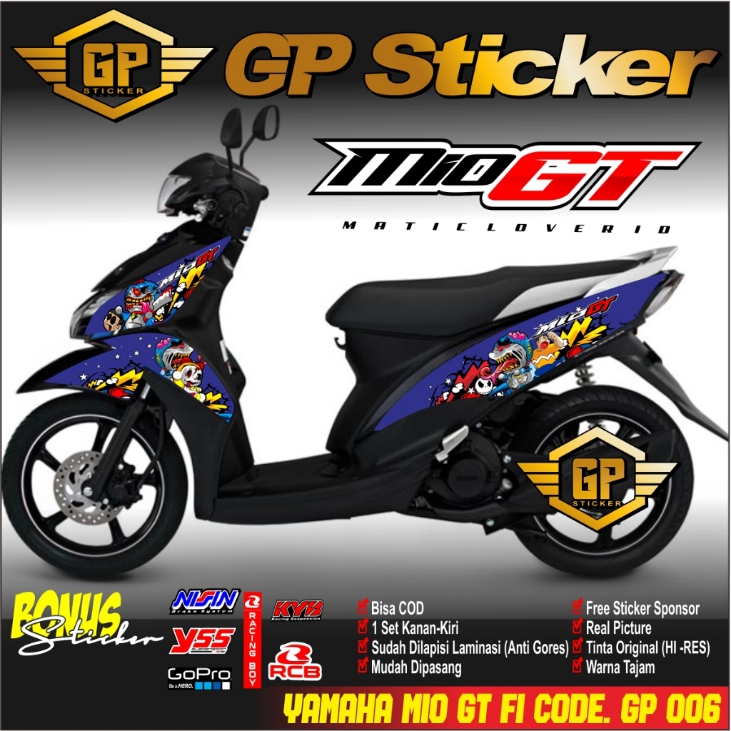 STIKER STRIPING YAMAHA MIO GT STICKER VARIASI UNTUK YAMAHA MIO GT KEREN GP 006