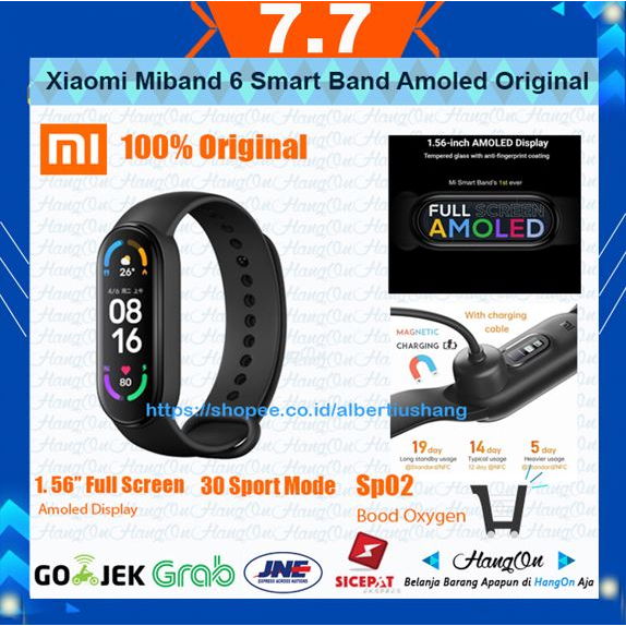 Xiaomi MiBand 6 AMOLED Mi Band 6 Smartwatch SpO2 ORIGINAL GARANSI