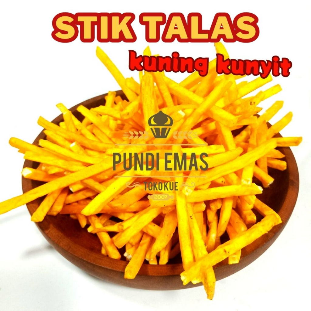 Stik Talas 1kg / Keripik Talas Bogor Kuning Kunyit Kiloan