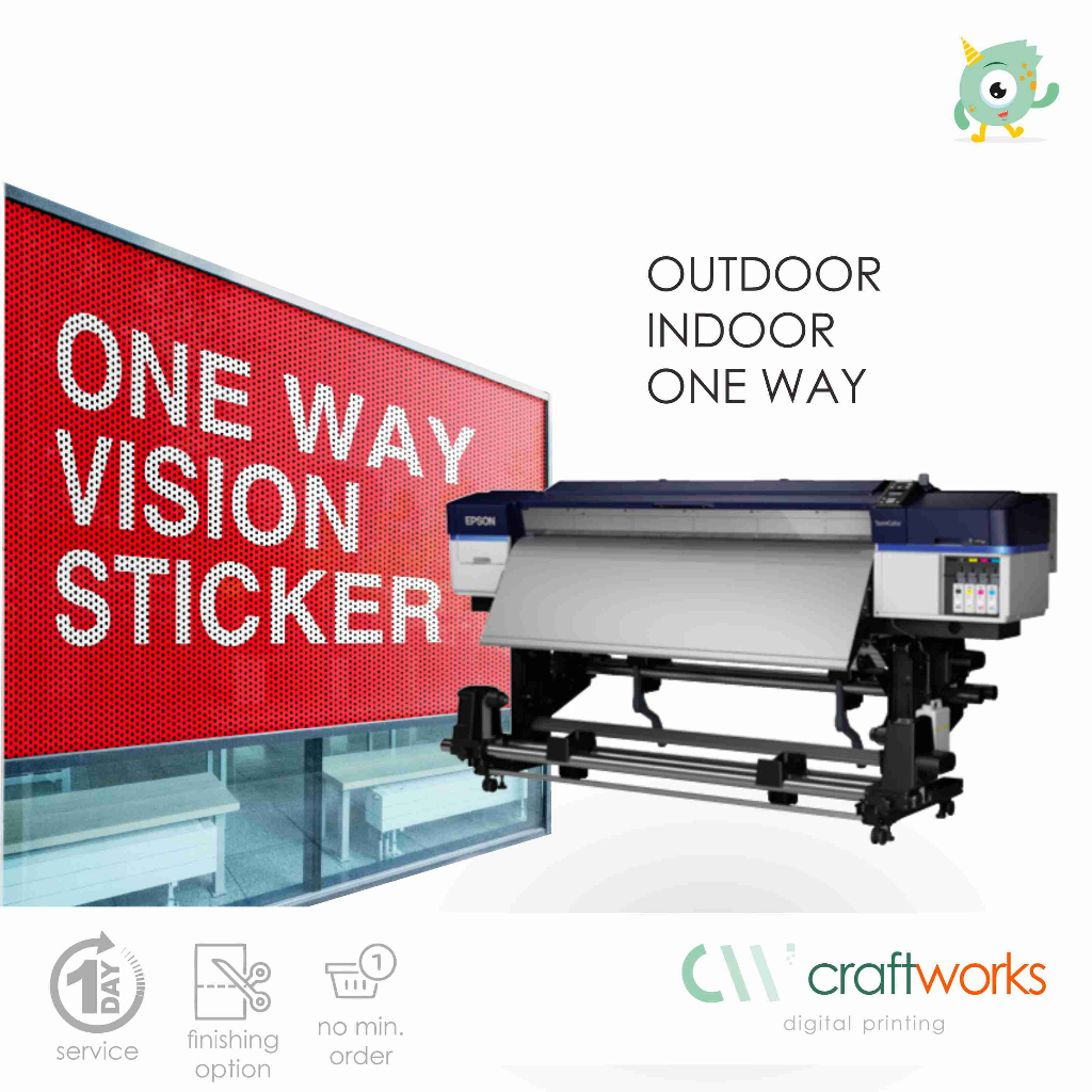 

CETAK STICKER ONE WAY METERAN INDOOR OUTDOOR PRINT