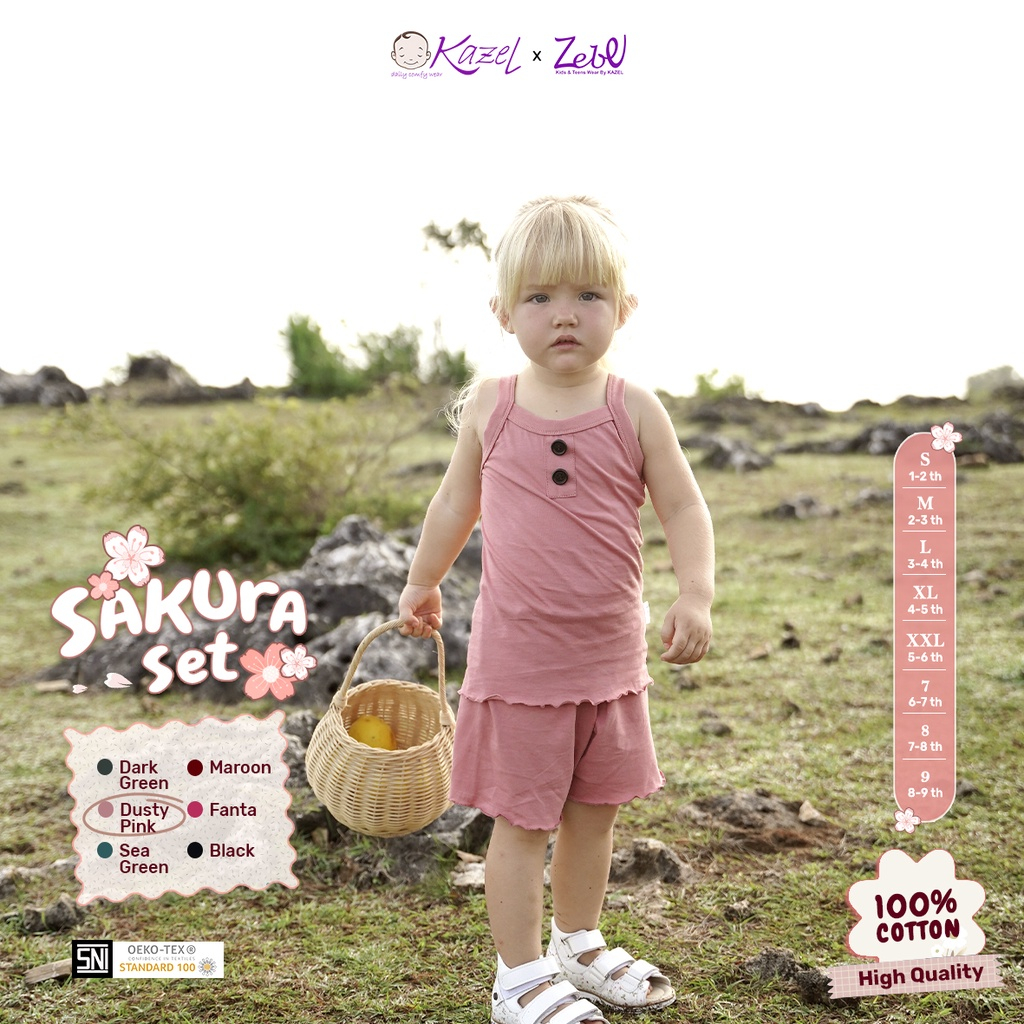 Setelan anak Kazel Zebe Sakura set