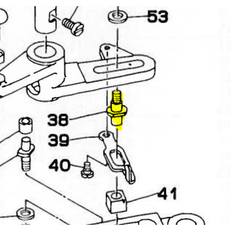 Feed Cam Roller Shaft B2501-280-000 Ori Taiwan Mesin Jahit Bartack YX-1850 / LK1850