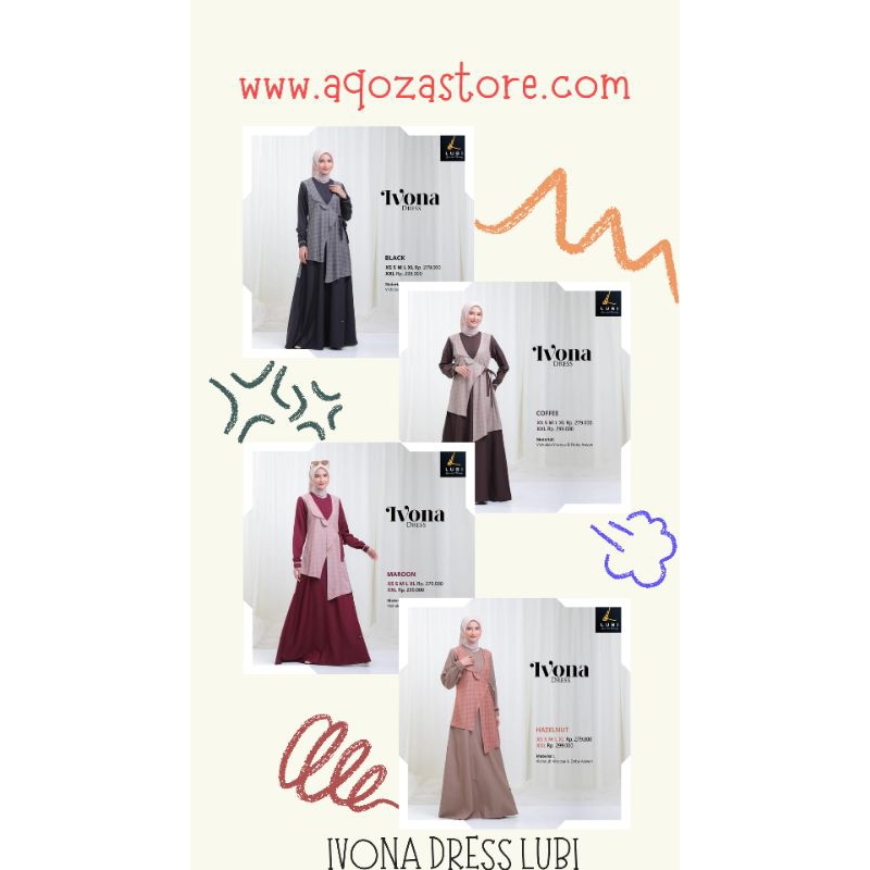 Ivona Dress by Lubi | Gamis Lubi Terbaru | Gamis Lubi 2023 | Gamis Elegan | Gamis Hitam | Gamis Terb